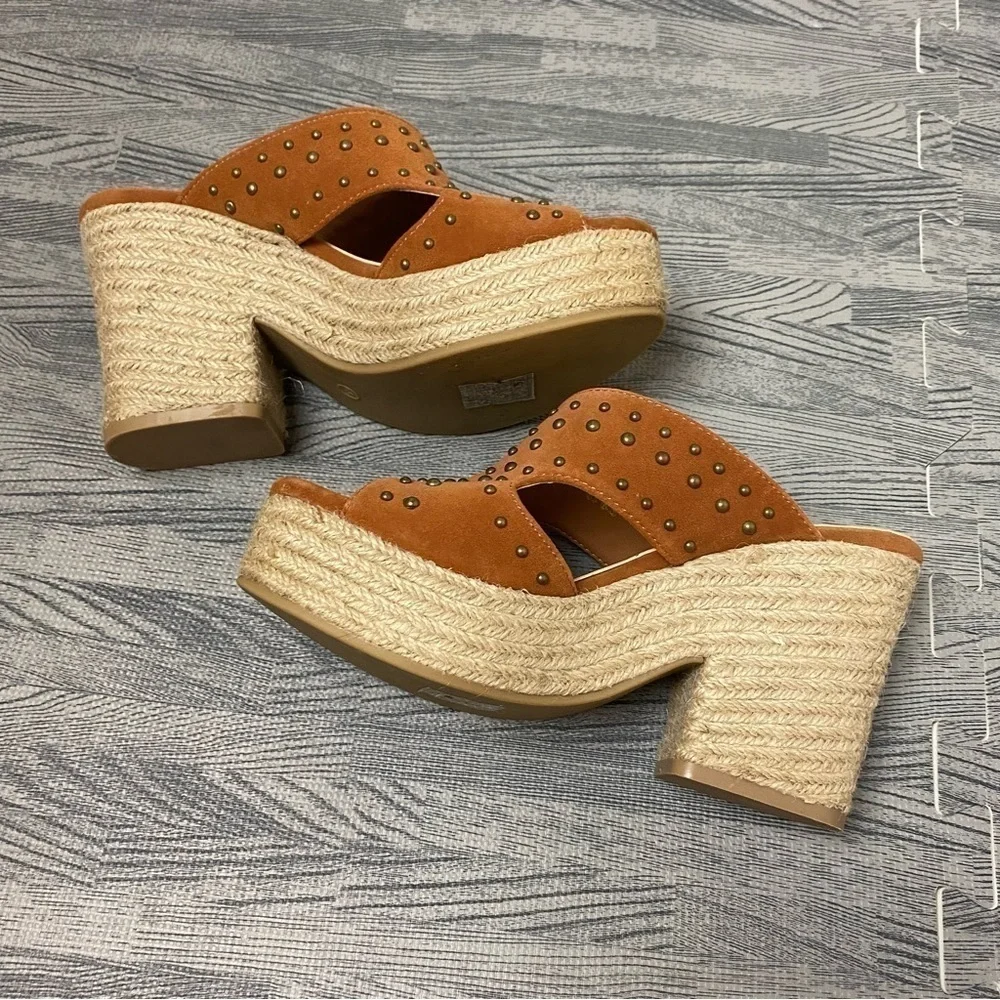 Miim “Ada” Studded Notch Platform Heels